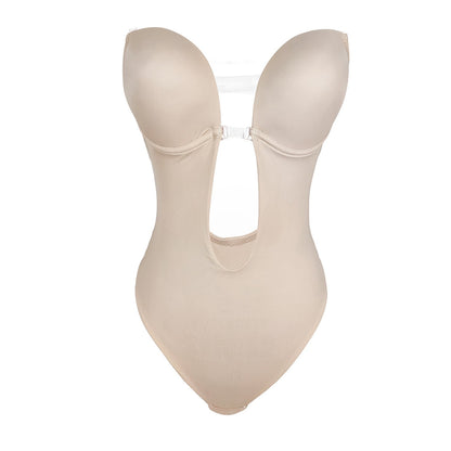 Holly – Eng cut one-piece with deep V-neckline and tight waist