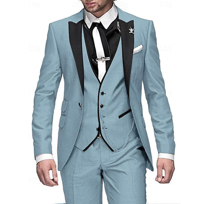 Herren 3-Teiliges Slim Fit Anzug Set – Eleganter Business & Hochzeitsanzug