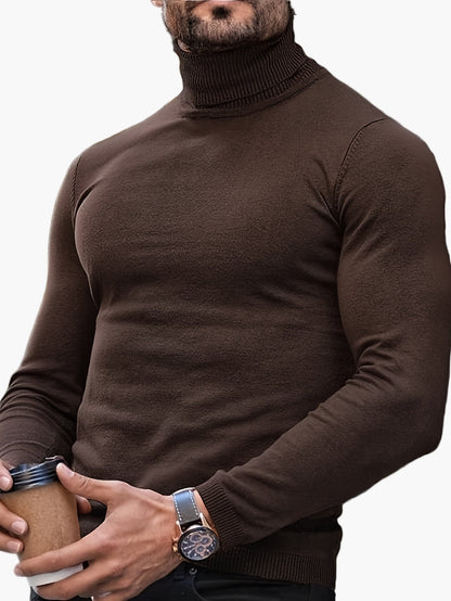 Men's turtleneck sweater – Fashionable, slim-fit knitted sweater for leisure and everyday wear