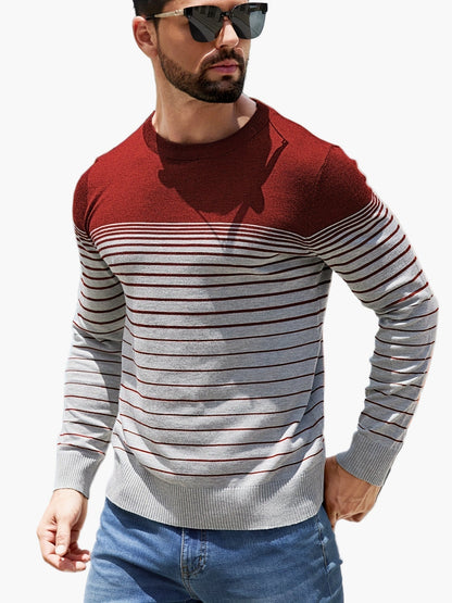 Men's Sweater Casual Stripe Pattern Long Sleeve – Stylish for Everyday and Leisure