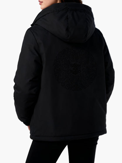 Damen Casual Winterjacke mit Kapuze und geometrischem Print – Stilvolle Alltagsjacke für kalte Tage