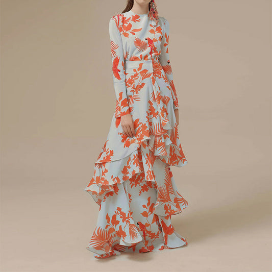 Miranda – Printed Ruffle Summer Dress