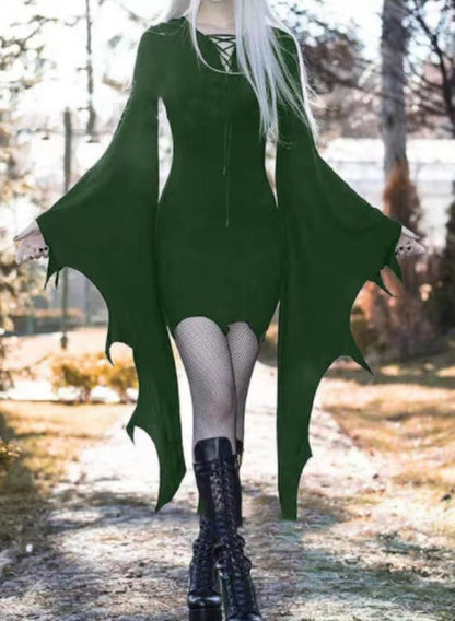 Halloween women's dress vampire bat witch costume gothic party outfit