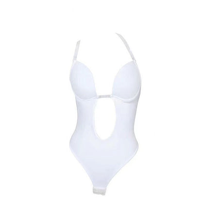 Holly – Eng cut one-piece with deep V-neckline and tight waist
