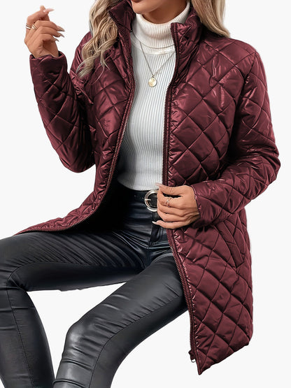 Women's quilted jacket with zipper – fashionable transitional jacket for everyday and leisure use