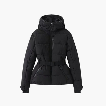 Damen Steppjacke mit Gürtel und Kapuze – Modische Winterjacke für Alltag & Outdoor
