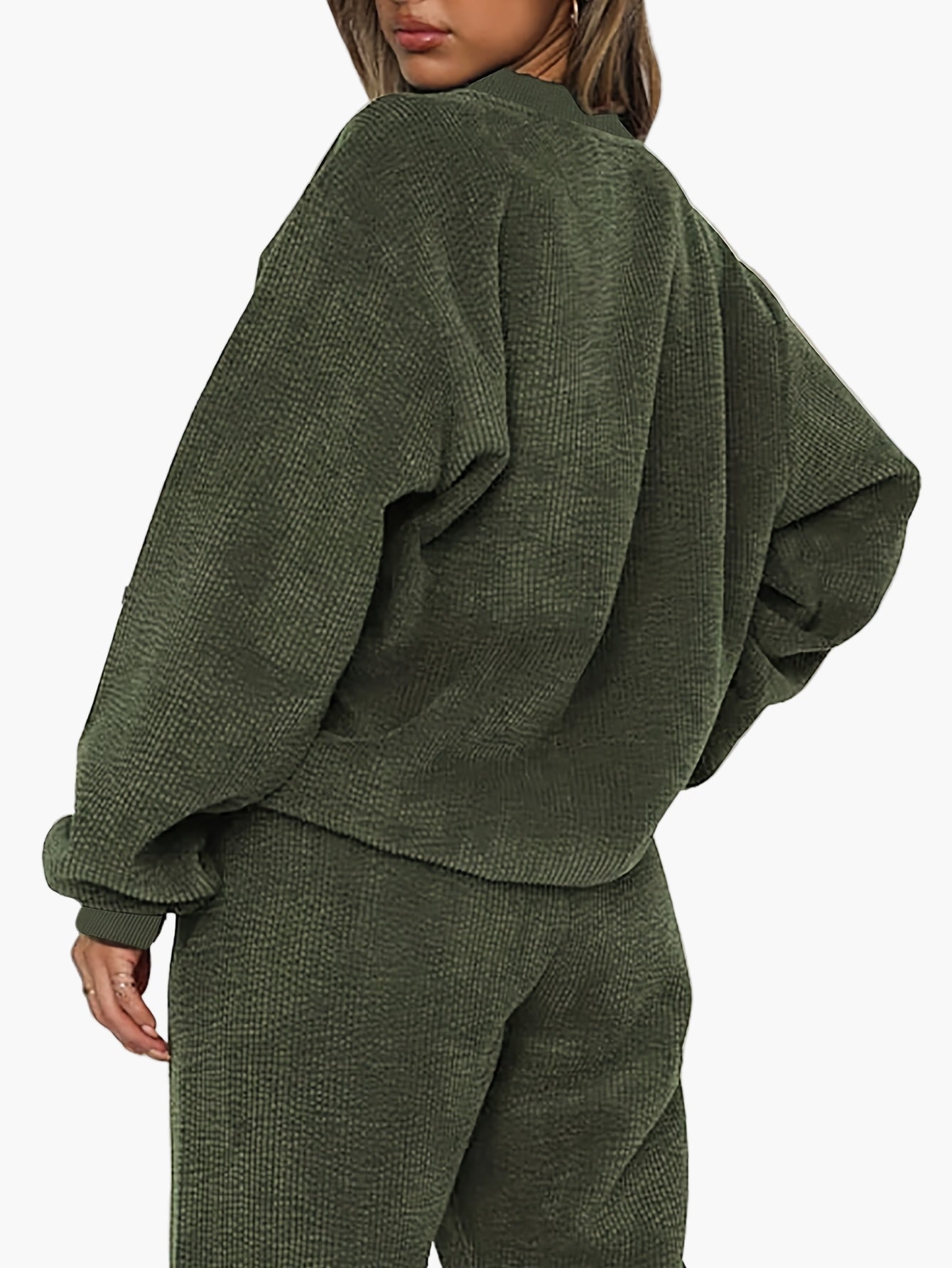 Women's Casual Two-Piece Lounge Set – Comfortable Oversize Home Suit with Pocket, Fashionable & Versatile