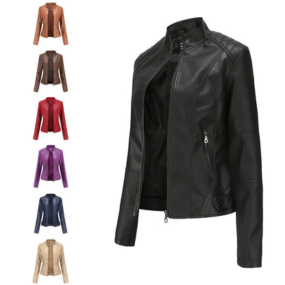 Georgina – Dünne Vegane Jacke mit Stehkragen im Slim-Fit