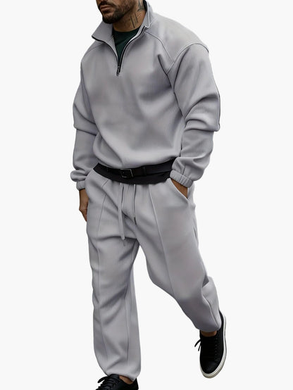 Herren Freizeit Trainingsanzug mit Reißverschluss – Lässiges Set für Alltag und Sport