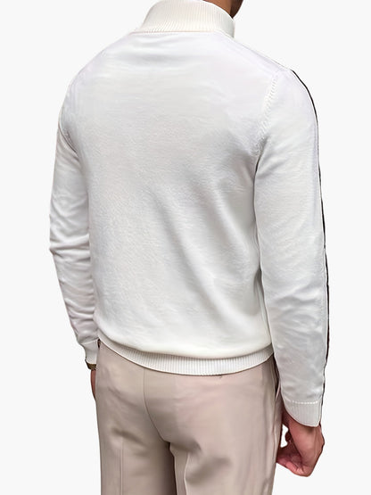 Men's Sweater with Stand-up Collar and Zipper – Elegant Business and Casual Look