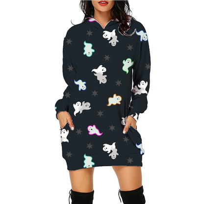 Women's Halloween Hoodie Dress – Funny Costume for Party, Decoration & Trick-or-Treat