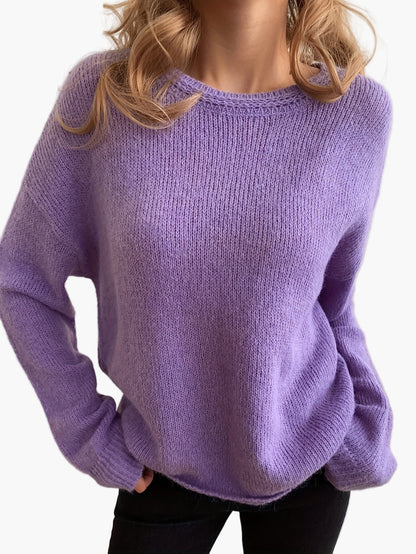 Damen Strickpullover mit Rundhalsausschnitt – Eleganter Freizeit-Look für jede Jahreszeit