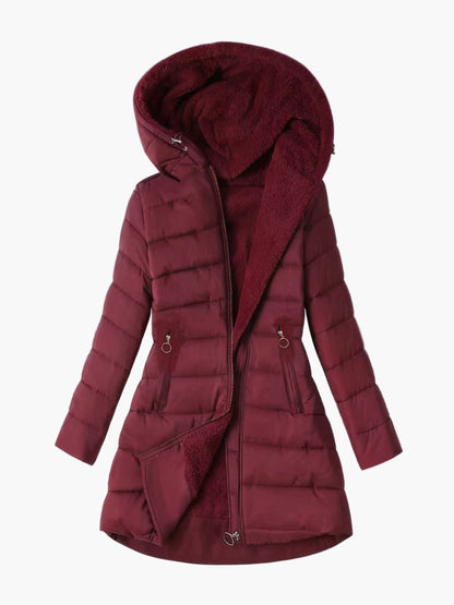 Women's quilted coat with hood – warm winter coat for everyday and leisure use