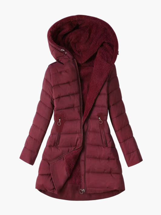 Women's quilted coat with hood – warm winter coat for everyday and leisure use