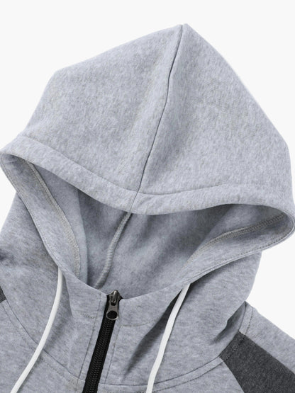 Herren Sportlicher Trainingsanzug Zweiteilig – Jogginganzug mit Kapuze für Alltag und Fitness