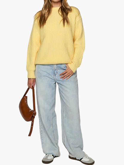 Damen Grobstrick Pullover Lockerer Casual Style für Herbst und Winter