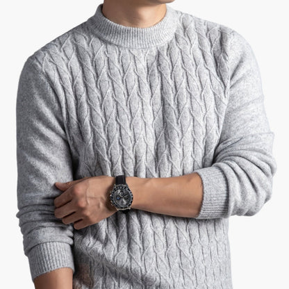 Herren Pullover mit Zopfmuster – Modernes, lässiges Strickdesign für Alltag und Büro