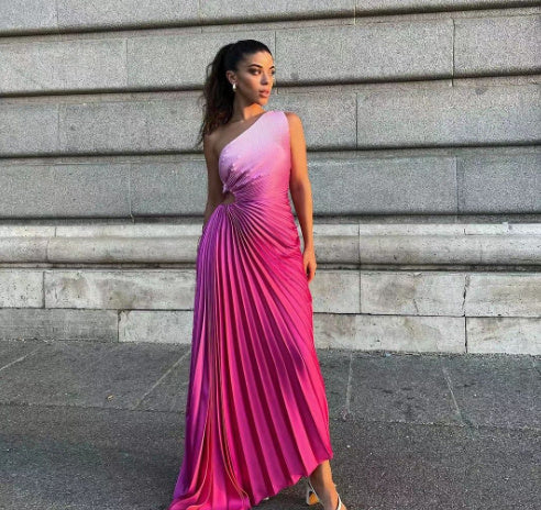 Fiona – Faltendes Kleid mit Farbverlauf