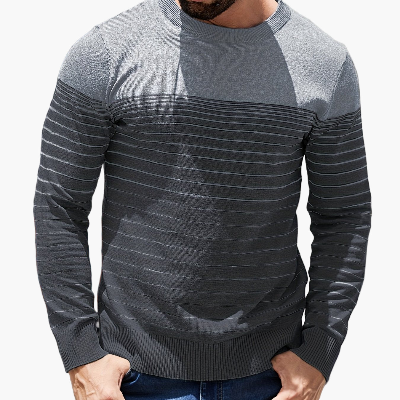 Men's Sweater Casual Stripe Pattern Long Sleeve – Stylish for Everyday and Leisure