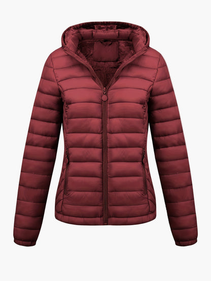Women's quilted jacket with hood – fashionable winter coat for everyday and outdoor use