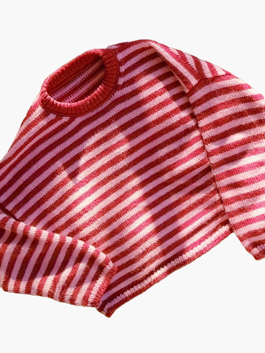 Damen Pullover mit Streifenmuster und Rundhalsausschnitt – Eleganter Strickpulli für Herbst und Winter