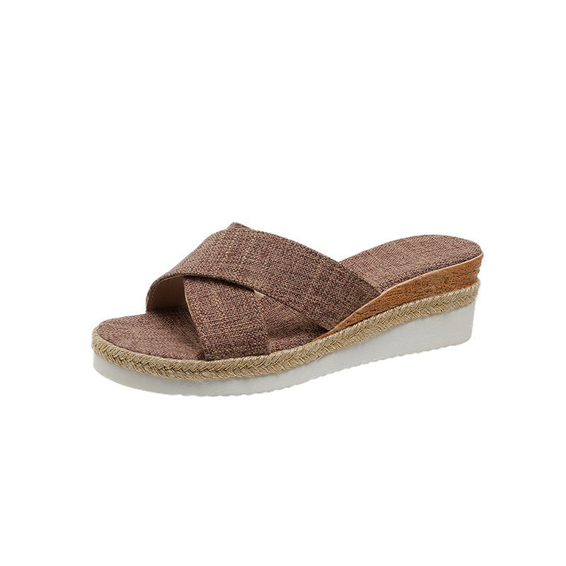 Joanne – Sommerliche Damen Sandalen mit Hanf Wedge und Plattform