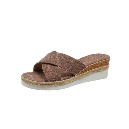 Joanne – Sommerliche Damen Sandalen mit Hanf Wedge und Plattform