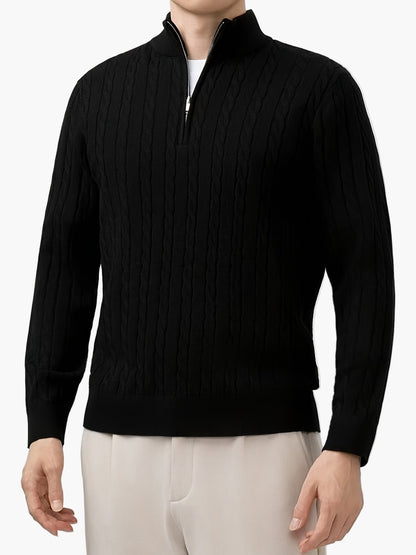 Men's knitted sweater with zipper and modern design – ideal for leisure and office