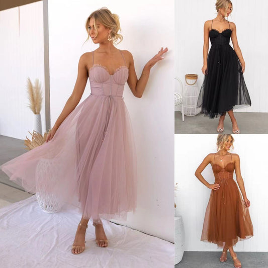 Joan – Temperamental Camisole Mesh Party Dress