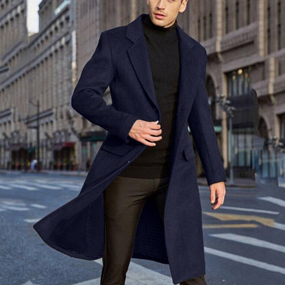 Damian – Langer Herrenmantel aus Wolle