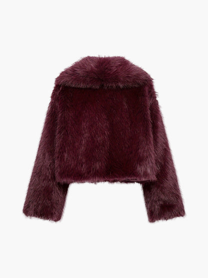 Damen Kurzjacke Kunstfell Elegant Winterjacke für Freizeit & Ausgehen