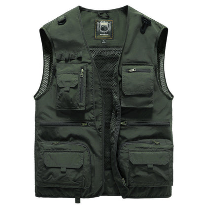 Men's Outdoor Vest with Many Pockets – Breathable Utility Vest for Camping, Fishing, Hiking & Adventure