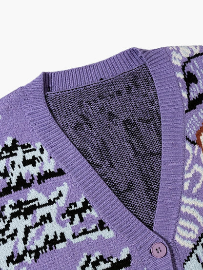 Men's knitted cardigan in art style with Van Gogh motif – Casual cardigan for autumn and winter