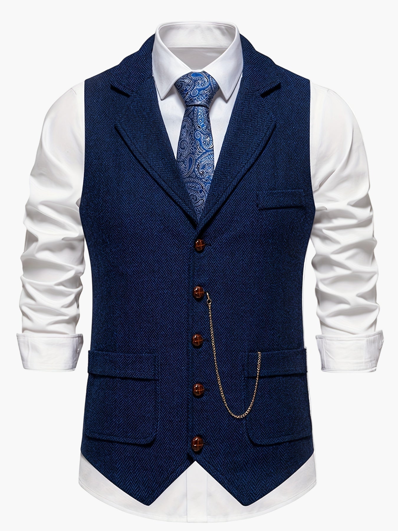 Men's vest in vintage business style – elegant suit vest for office and festive occasions
