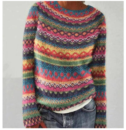 Victoria – Multicolor Rundhals Pullover für Damen