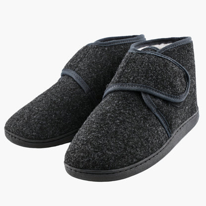 Men's Comfort Slippers with Velcro Closure and High Shaft – Comfortable Vintage Slippers for Every Day