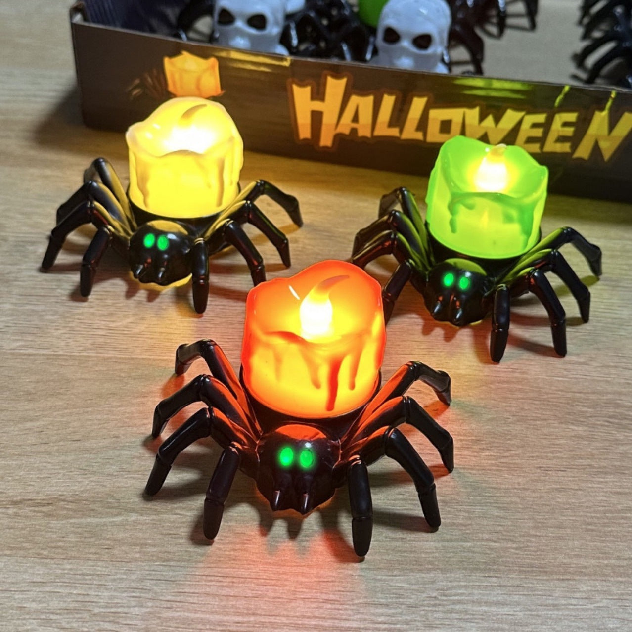 Halloween spider candle lamp for spooky decorations and parties