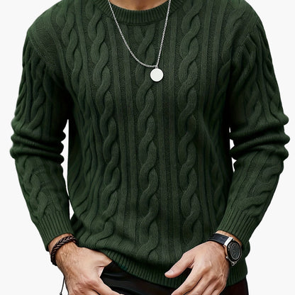 Men's Cable Knit Sweater – Fashionable Casual Look for Autumn and Winter