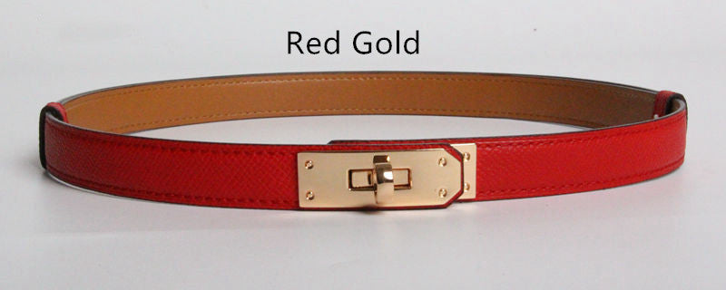 Shirley – Hochwertiger Damen-Gürtel aus veganem Leder mit 1,8 cm Breite und goldenem Detail