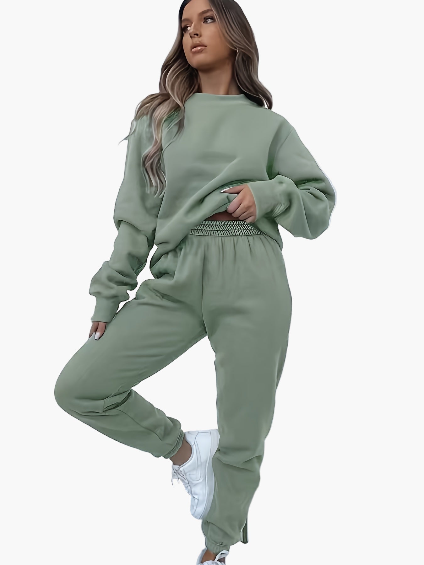 Damen Sweatshirt Jogginganzug Set – Bequemes Freizeit Outfit für Alltag & Sport