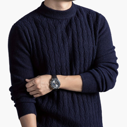 Herren Pullover mit Zopfmuster – Modernes, lässiges Strickdesign für Alltag und Büro