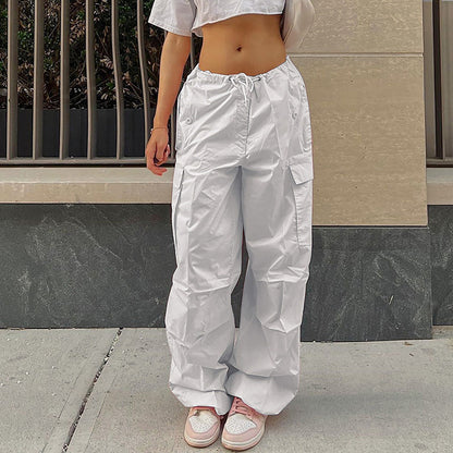 Natalie – Damen Cargo-Hose mit Kordelzug und Taschen