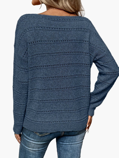 Damen Strickpullover Elegant Lockerer Stil für Herbst und Winter