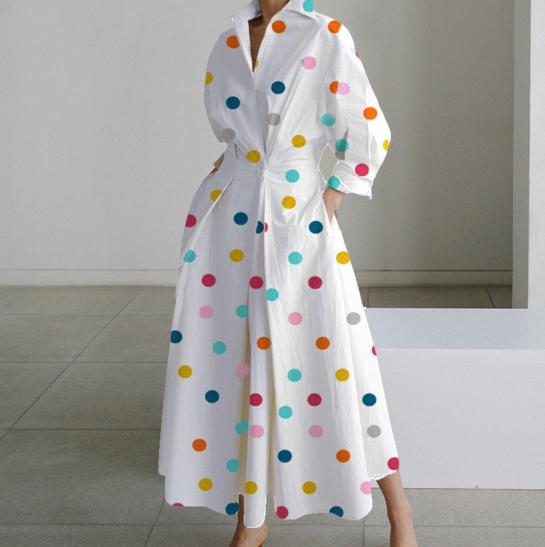 Abigail – Langärmliges Blusenkleid mit elastischem Bund