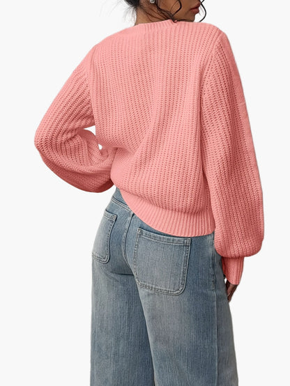 Damen Strickpullover mit Rundhalsausschnitt – Modischer Freizeit-Look für Alltag und Büro