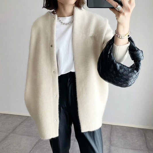 Damen Strickjacke im modernen Oversize-Look für Alltag und Büro