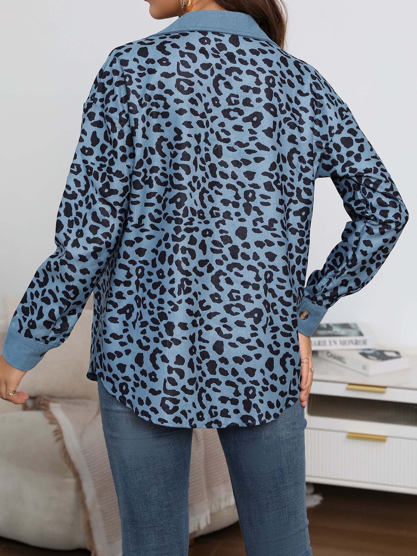 Marion – Leopardenmuster Cordjacke für Damen