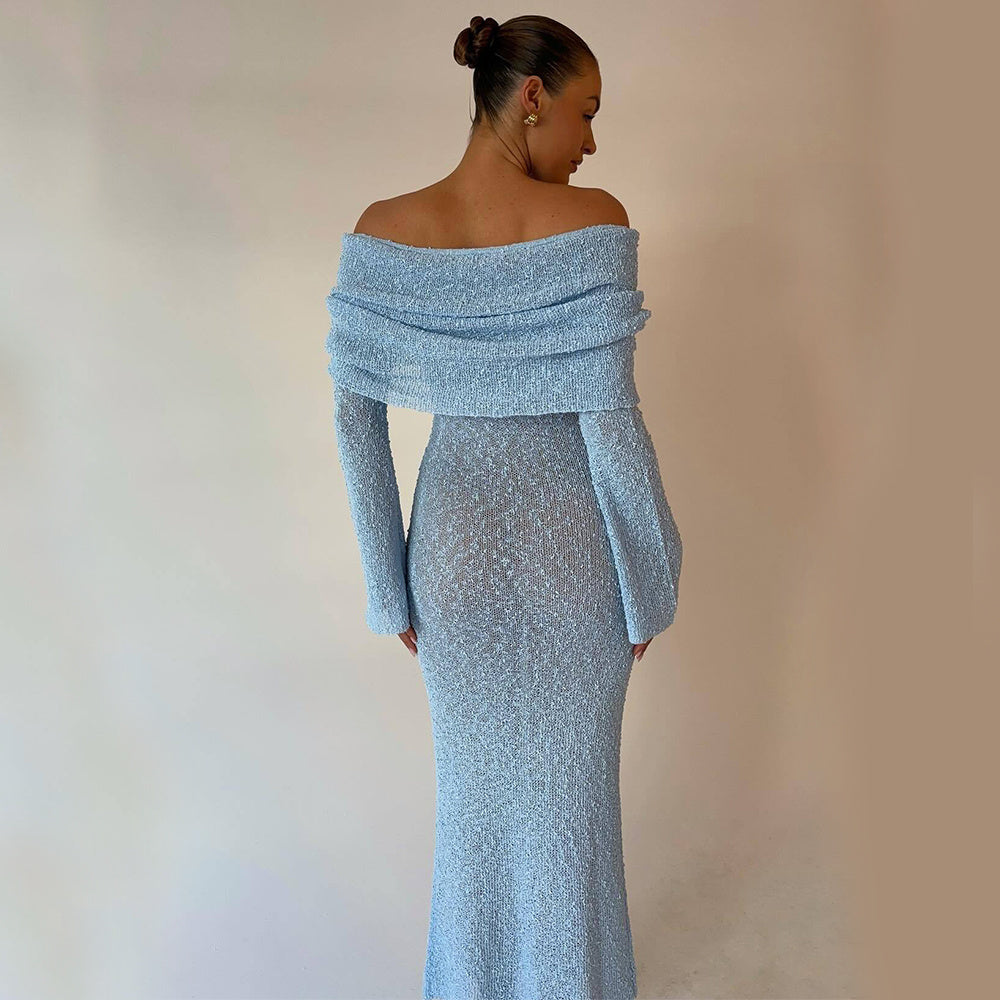 Jenny – Einseitiges Strickkleid mit langen Ärmeln für Frauen