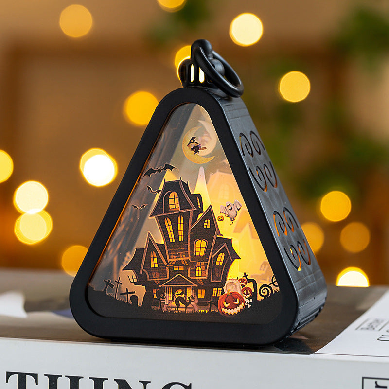 Halloween decoration LED lantern – atmospheric table lamp for spooky Halloween decorations