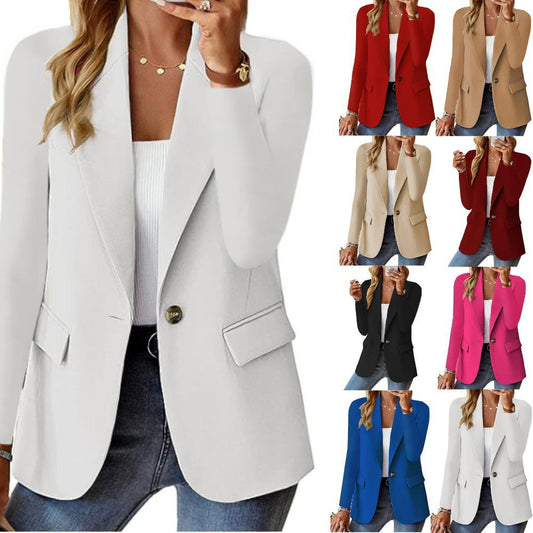 Zoe – Solide Farbige Langärmelige Strickjacke für Frauen